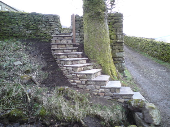 Curved steps after